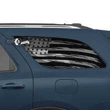 2x Dodge Durango Side Rear Window USA Flag Destroyed Decal Vinyl Stickers
 2