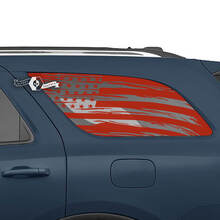 2x Dodge Durango Side Rear Window USA Flag Destroyed Decal Vinyl Stickers
 3