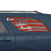 Pair Dodge Durango Side Rear Window USA Flag Destroyed Direct Decal Vinyl Stickers
 2