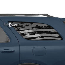 Pair Dodge Durango Side Rear Window USA Flag Destroyed Direct Decal Vinyl Stickers
 3