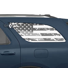 Pair Dodge Durango Side Rear Window USA Flag Destroyed Wrap Decal Vinyl Stickers
 3
