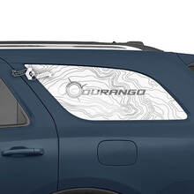 Pair Dodge Durango Side Rear Window  topographic Map Lines Compass Decal Vinyl Stickers
 2