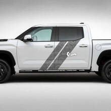 Pair Toyota Tundra Vintage Doors Side Dual Stripes Topographic Map Vinyl Stickers Decal
 2