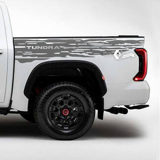 Pair Toyota Tundra Bed Side Rear Fender Destroyed Grange Stripes Vinyl Stickers Decal
