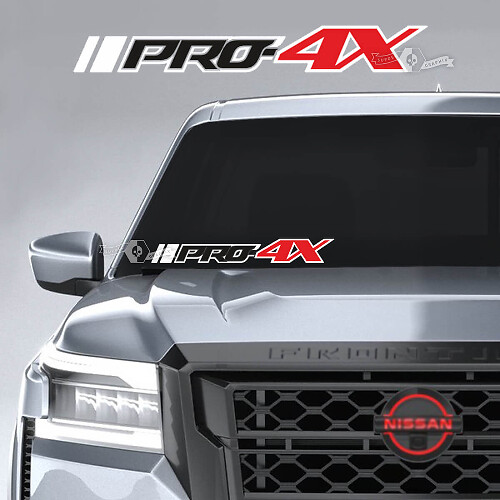 PRO-4X Logo Windshield Vinyl Decal for Nissan Frontier 