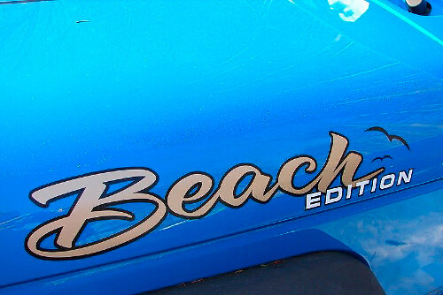 Beach Edition Hood Side Vinyl Decal Set for Jeep Cars