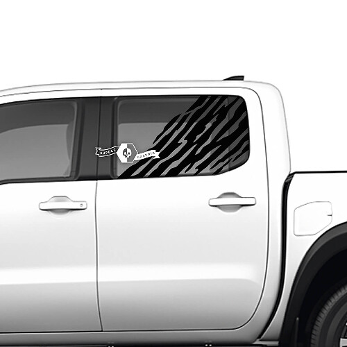 Pair Doors Window Nissan Frontier Destroyed Grange Vinyl Stickers Decals Graphics
