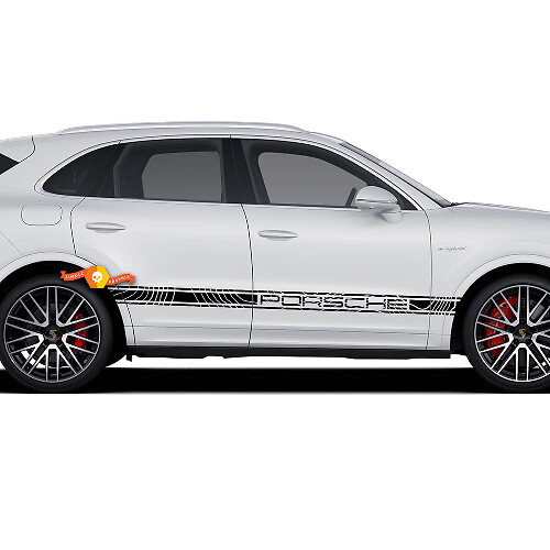 Porsche Cayenne S GTS Turbo Side Stripes Doors Topographic Map Rocker Panel Decals Stickers
