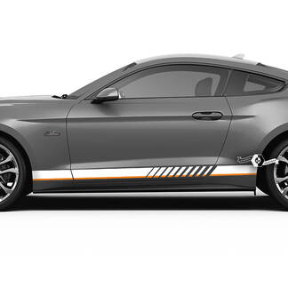 Pair Ford Mustang Mach Rocker Panel Decal Vinyl Sticker Line Car Vehicle Shelby Sport Racing Stripe 2 Colors
 1