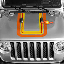 Retro Style Hood and Side Stripes Vinyl Decal Kit for Jeep Gladiator _4