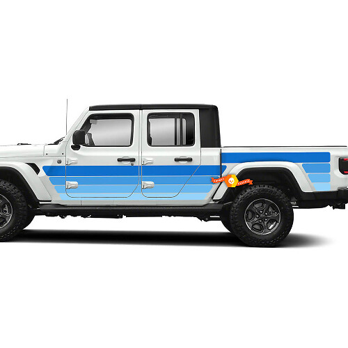Jeep Gladiator Rubicon Side Doors Bed JT Retro Vintage pickup truck Vinyl Stickers Decals Graphic Kit
