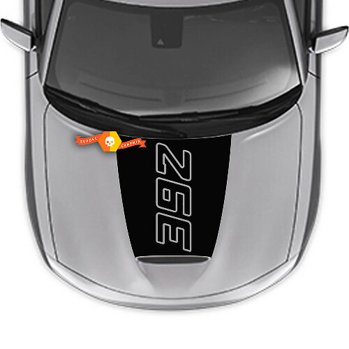 392 Outline Center Blackout Hood Vinyl Decal Sticker for Dodge Charger 2015-2024