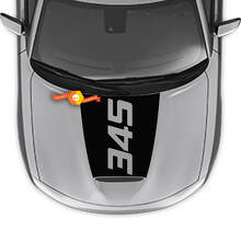 392 and 345 Solid Center Blackout Hood Vinyl Decal Sticker for Dodge Charger 2015-2024_3