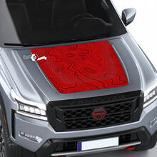 Nissan Frontier 2024 Pro-4x Hood Decal Vinyl Topographic Map Contour Lines Blackout Graphic Decals Sticker
 2