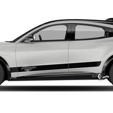 Pair Ford Mustang MACH-E MACH E Logo Rocker Panel Stripes Side Door Decal vinyl stickers
 2