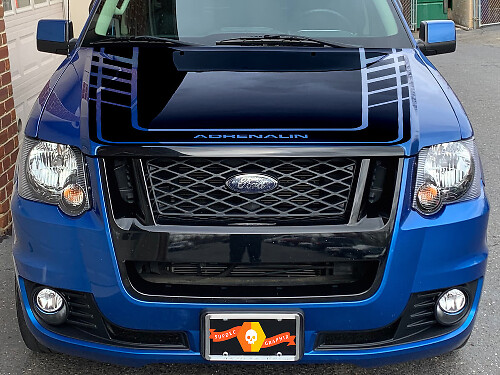 Adrenalin Hood Vinyl Decal For Musclecar Explorer Sport Trac Adrenalin 2007-2010 SVT V8