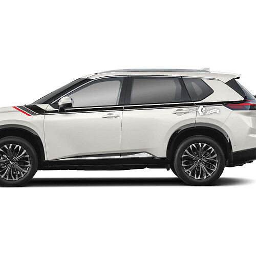 Pair Nissan Rogue Side Door Rocker Panel Rear Fender Stripes Sticker Decal Vinyl Graphic 3 Colors
