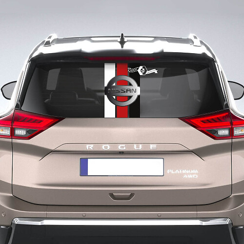 Rear Window Decal for Nissan Rogue Vinyl Sticker Graphic Tri colors Stripes

