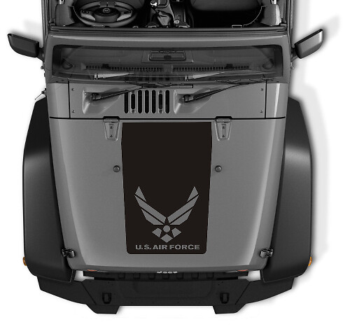 US Air Force Logo Blackout Hood Vinyl Decal for Jeep Wrangler