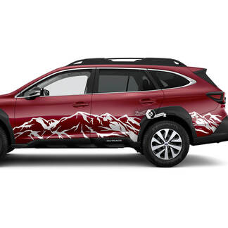Subaru Outback Side Doors Mountains Vinyl Sticker Decal Graphic

