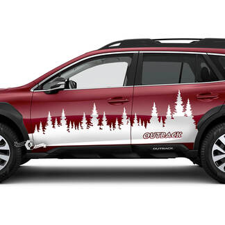 Subaru Outback Side Doors Trees Vinyl Sticker Decal Graphic
