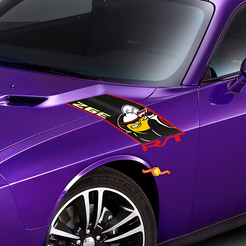 Hash Marks Hood Graphics Vinyl Decals for Dodge Challenger 2008-2014 