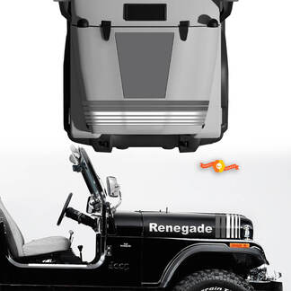 Kit Of Hood Fender Jeep Renegade CJ7 Vinyl Decals Graphics Lines Grey Style Choose Colors
