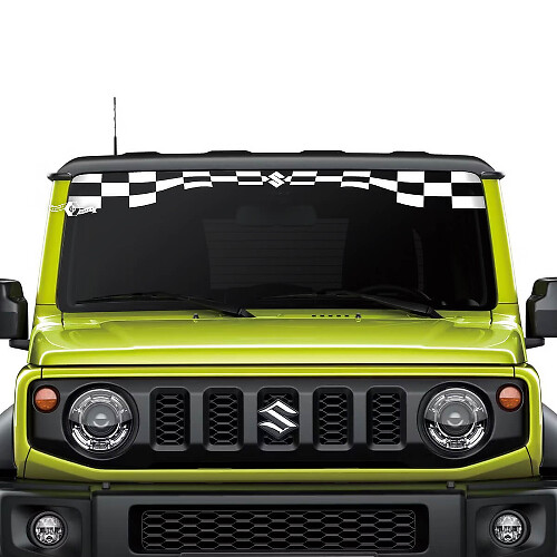 Suzuki JIMNY Windshield Checkered Flag decal sticker graphics
