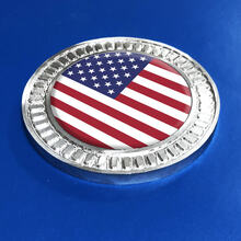 3D Badge US USA Flag Metal Aluminum Emblem
 2