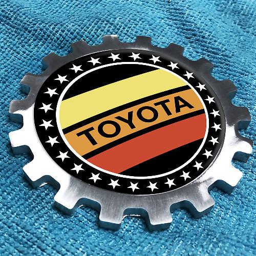 Toyota Vintage Metal Aluminum Badge Bedside Gear Emblem Aluminium
