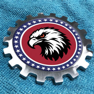 US USA Bald Eagle Vintage Metal Aluminum Badge Bedside Gear Emblem Aluminium
