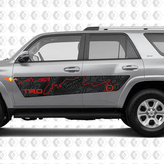Pair of NEW TRD style Topographic decal designed for Toyota 4Runner
