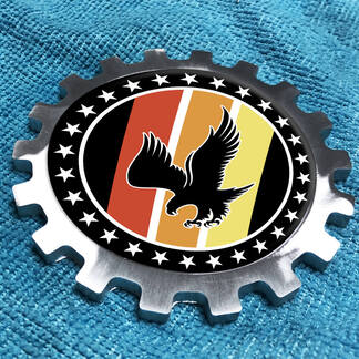 Bald Eagle Vintage Logo Metal Aluminum Badge Bedside Gear Emblem Aluminium
