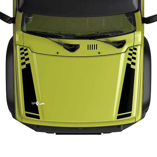 Flag Checkered Racing Hood Stripe Decal Sticker Graphics 2 For Suzuki JIMNY