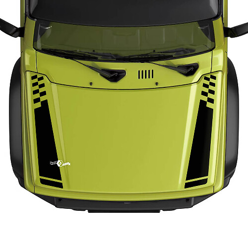 Suzuki JIMNY Hood Stripes Checkered Flag decal sticker graphics
