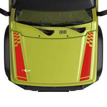Flag Checkered Racing Hood Stripe Decal Sticker Graphics 2 For Suzuki JIMNY 2