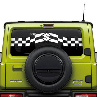 Suzuki JIMNY Rear Window Stripes Checkered Flag decal sticker graphics
 1