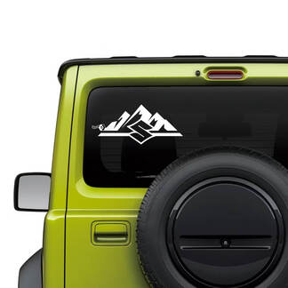 Suzuki JIMNY Rear Window Logo Mountains decal sticker graphics
 1