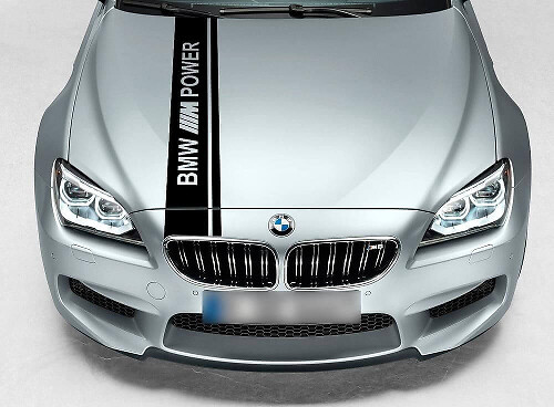 M Power Style Hood Stripe Vinyl Decal for BMW