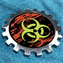 Biohazard Distressed Logo Metal Aluminum Badge Bedside Gear Emblem Aluminium
 3