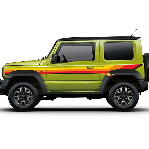 Autocollants graphiques décoratifs rayures rétro vintage portes latérales 6 pour Suzuki JIMNY Sierra