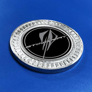 3D Badge Black Stingray Chevrolet Corvette Metal Aluminum Emblem
