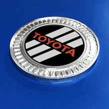 3D Badge Toyota Grey and Red TRD Retro Heritage Racing Stripes Metal Aluminum Emblem
 2