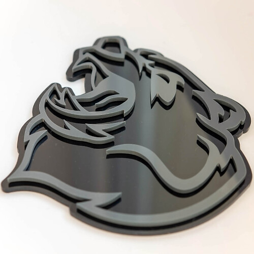 Custom Angry Grizzly Bear 3D Fender Badge Emblem_1