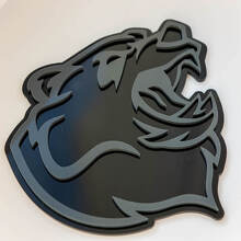 Custom Angry Grizzly Bear 3D Fender Badge Emblem_3