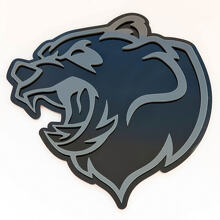 Custom Angry Grizzly Bear 3D Fender Badge Emblem_6