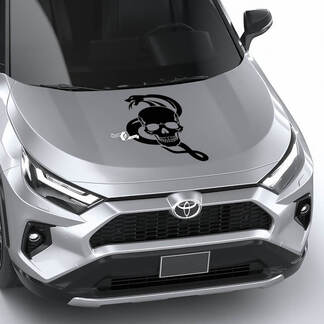 Snake with Skull Universal Hood Vinyl Decal Graphic Sticker
 1