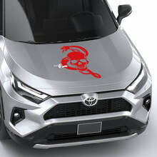 Snake with Skull Universal Hood Vinyl Decal Graphic Sticker
 2