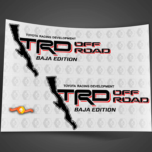 TRD OFF ROAD bed decal sticker Baja Edition Tacoma Tundra Toyota 4x4 Sport CALI 2
