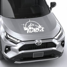 Compass with Mountains Trees RAV4 Hood Vinyl Decal Graphic Sticker fit to Toyota RAV4
 3